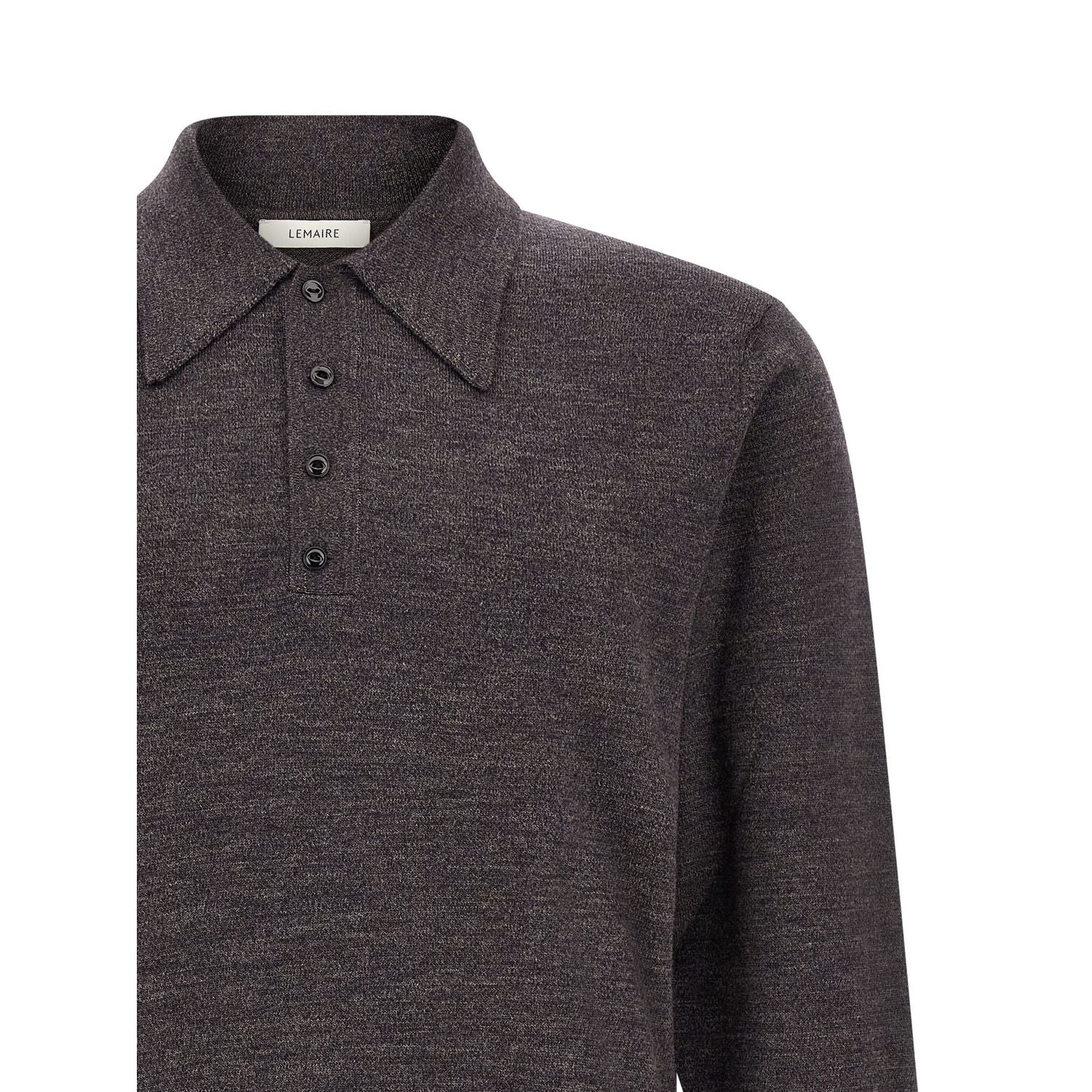 Lemaire Brown Wool Polo Shirt