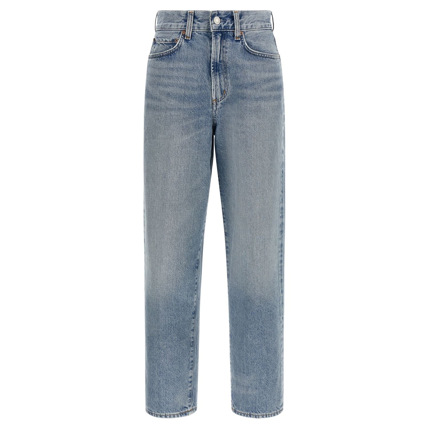 Agolde Blue Cotton Straight-Leg Jeans