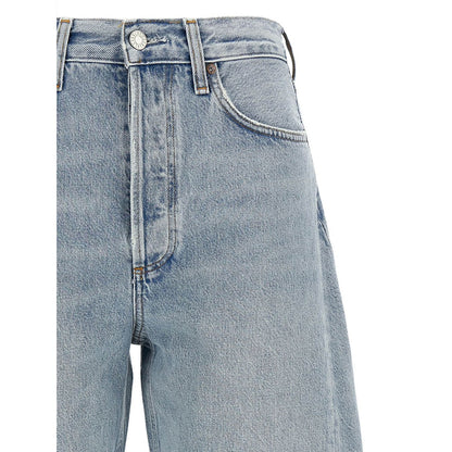 Agolde Blue Cotton High-Waisted Jean