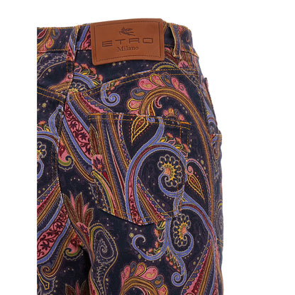 Etro Multicolor Cotton Flared Jeans
