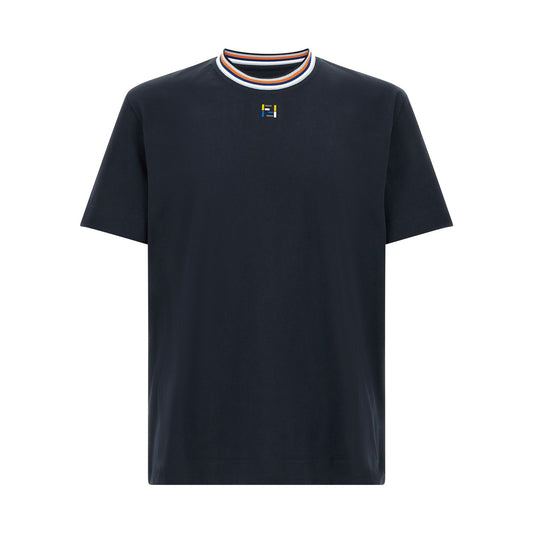 Fendi Blue Cotton T-Shirt