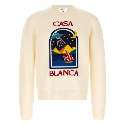Casablanca White Wool Cardigan