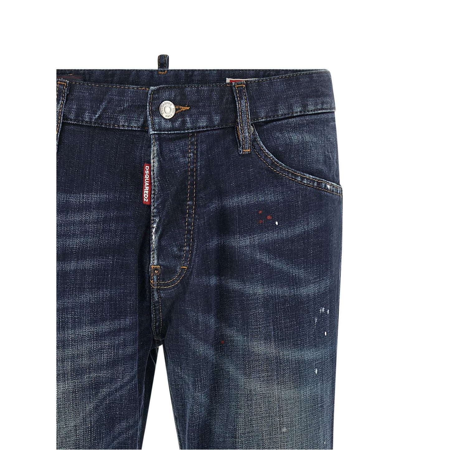 Dsquared² Blue Cotton Straight-Leg Jeans