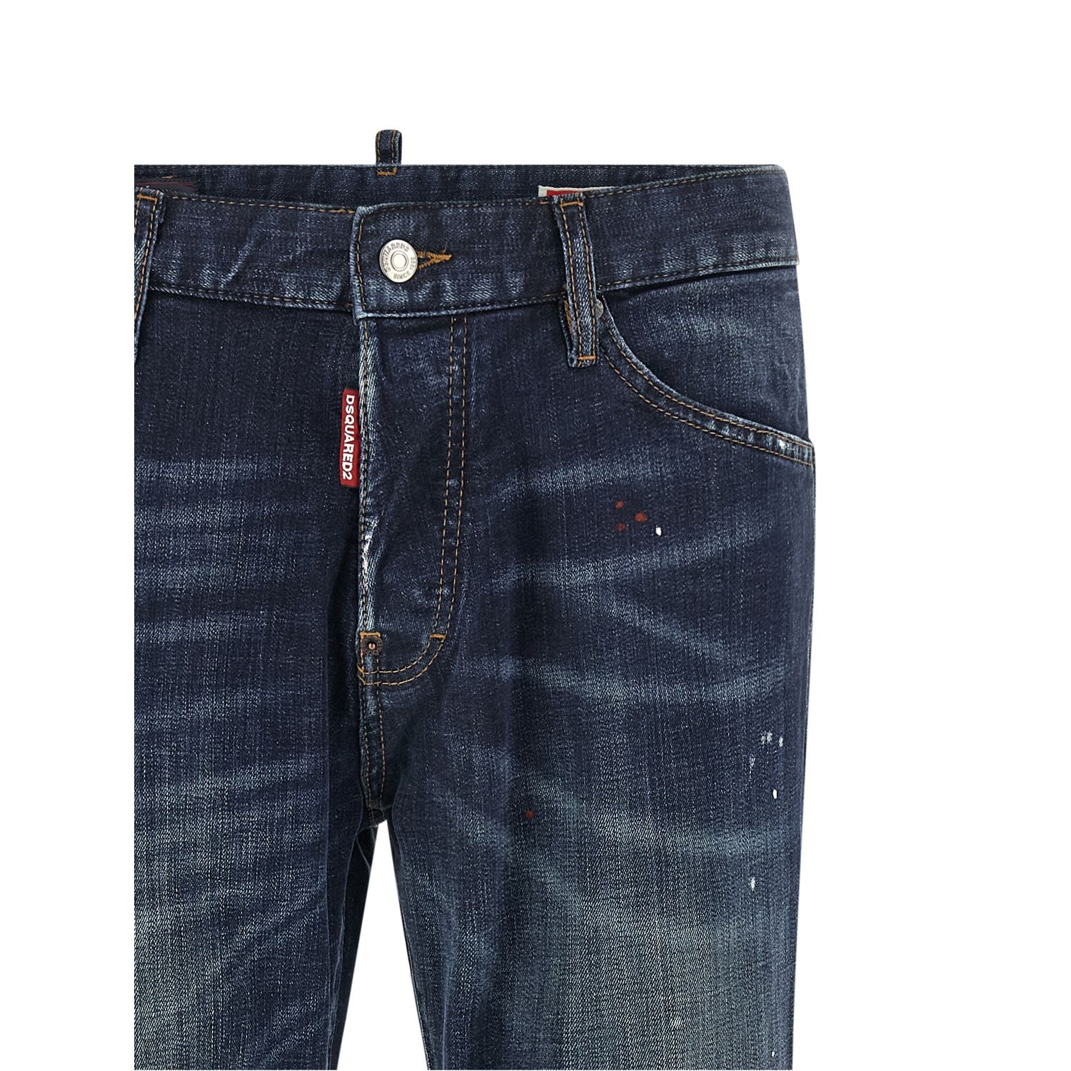 Dsquared² Blue Cotton Straight-Leg Jeans