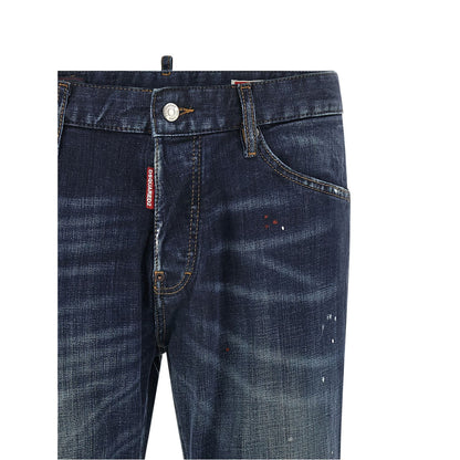 Dsquared² Blue Cotton Straight-Leg Jeans