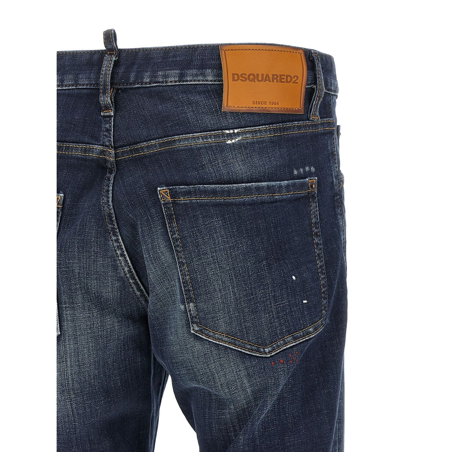 Dsquared² Blue Cotton Straight-Leg Jeans