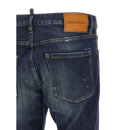 Dsquared² Blue Cotton Straight-Leg Jeans