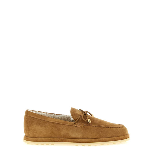 Tod's Beige Calfskin Slip-On Loafers