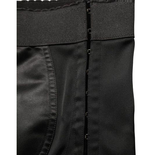 Dolce & Gabbana Black Nylon HighWaist Elastic Waistband Shorts