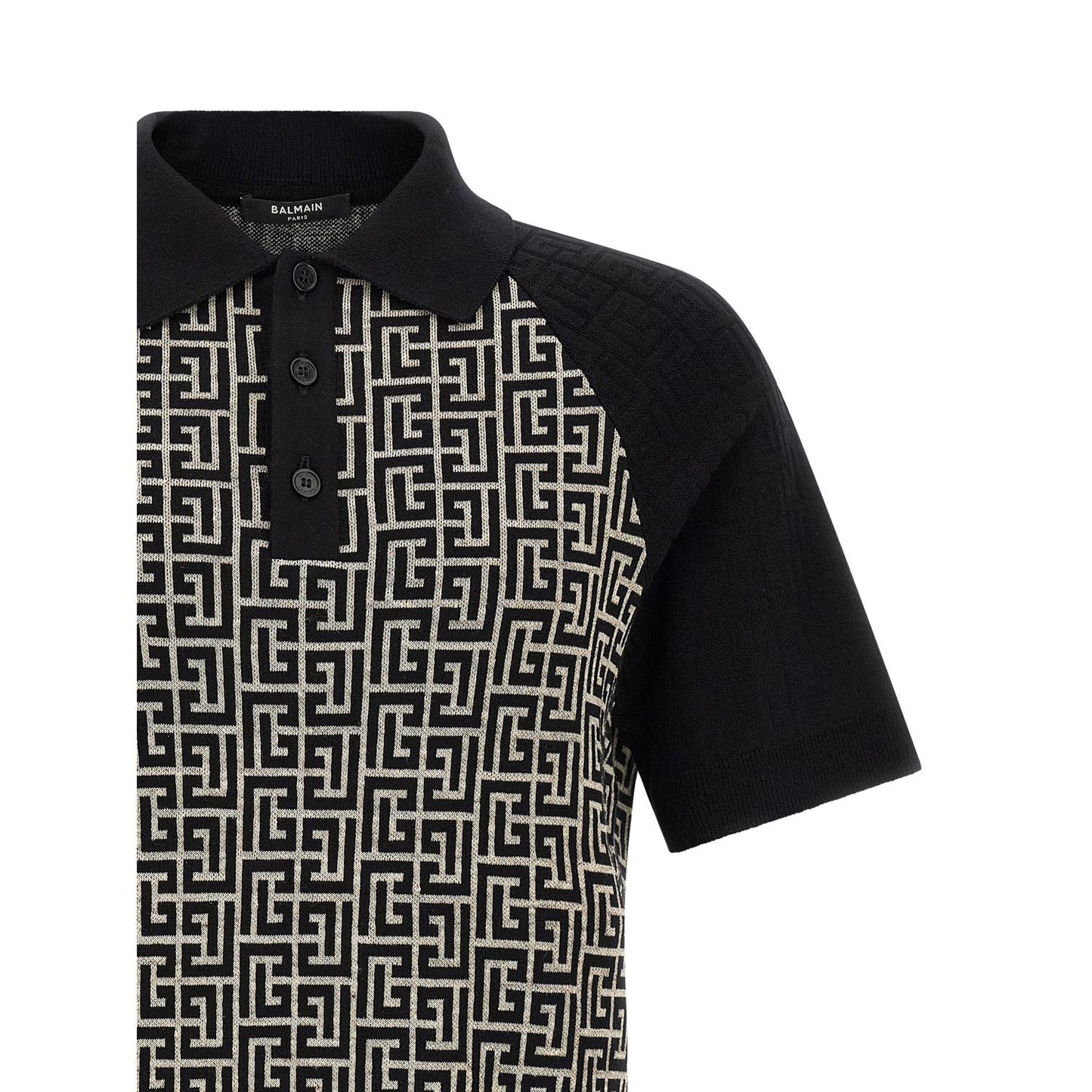 Balmain Bicolor Cotton Polo Shirt