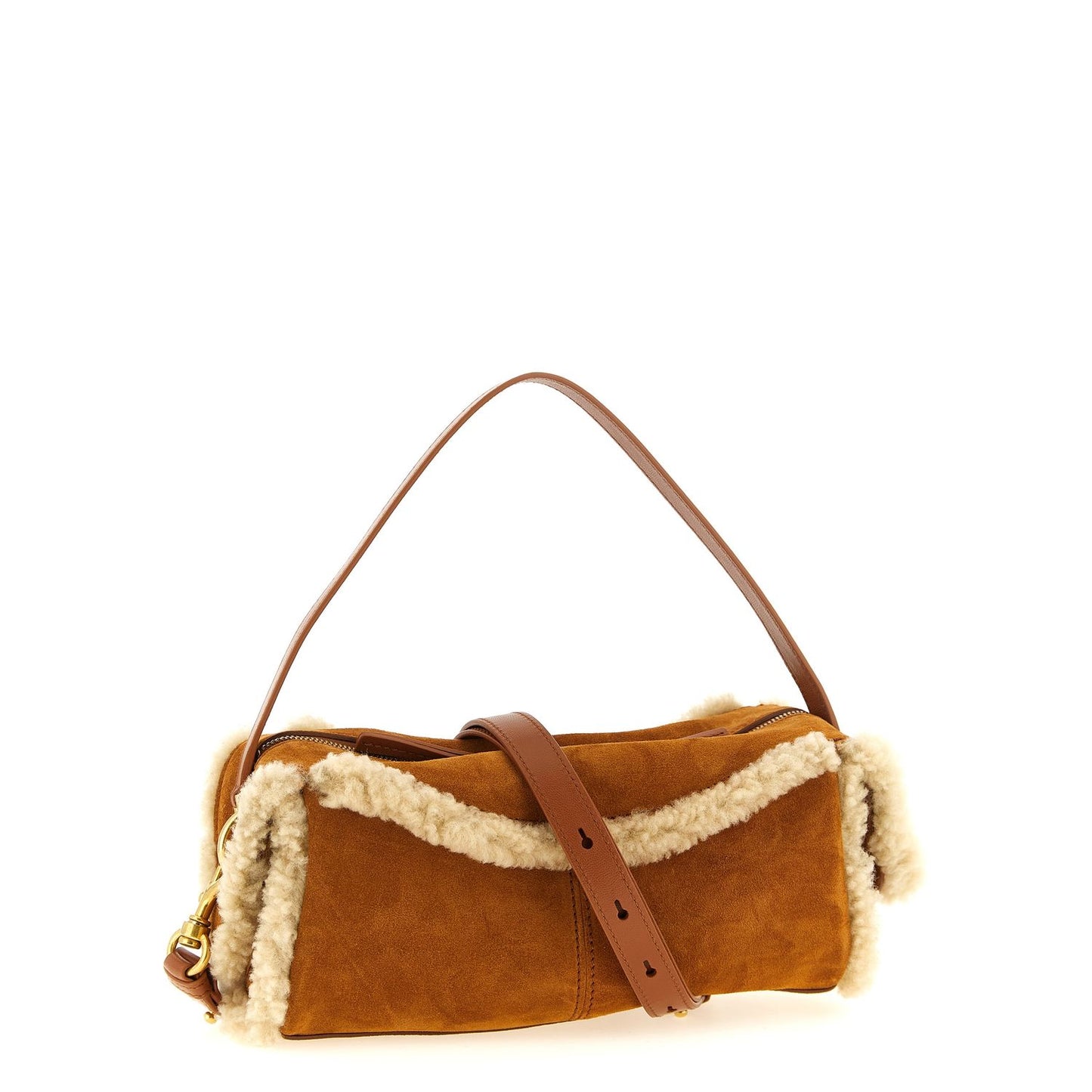 Balmain Brown Calfskin Shoulder Bag