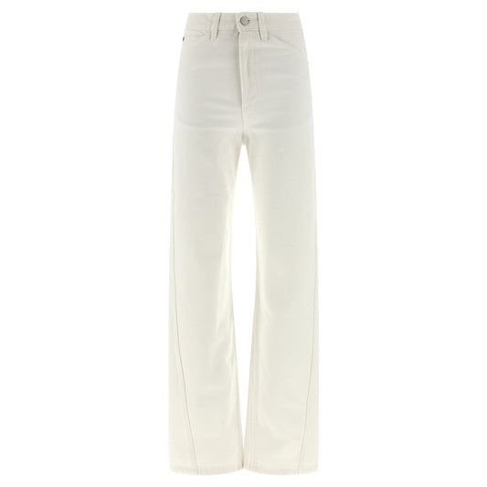 Lemaire White Cotton High-Waisted Jean