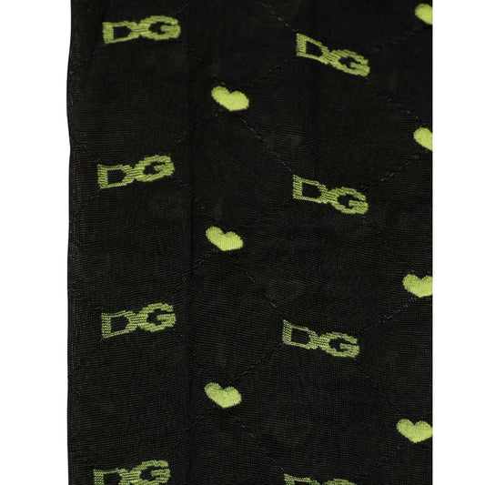 Dolce & Gabbana Black Nylon Logo Tights Stocking Pantyhose Socks