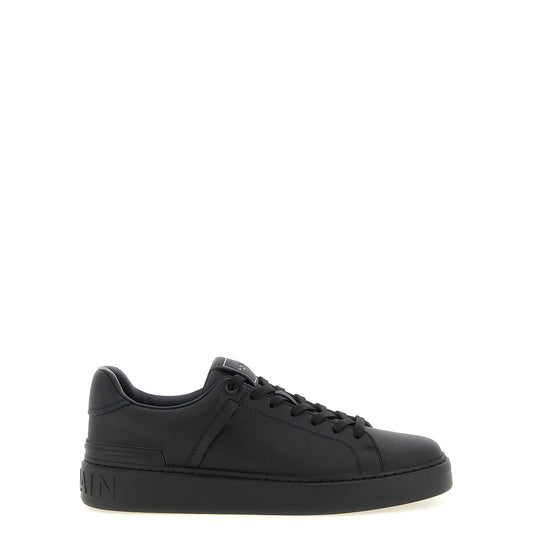 Balmain Black Calfskin Low Top Sneakers