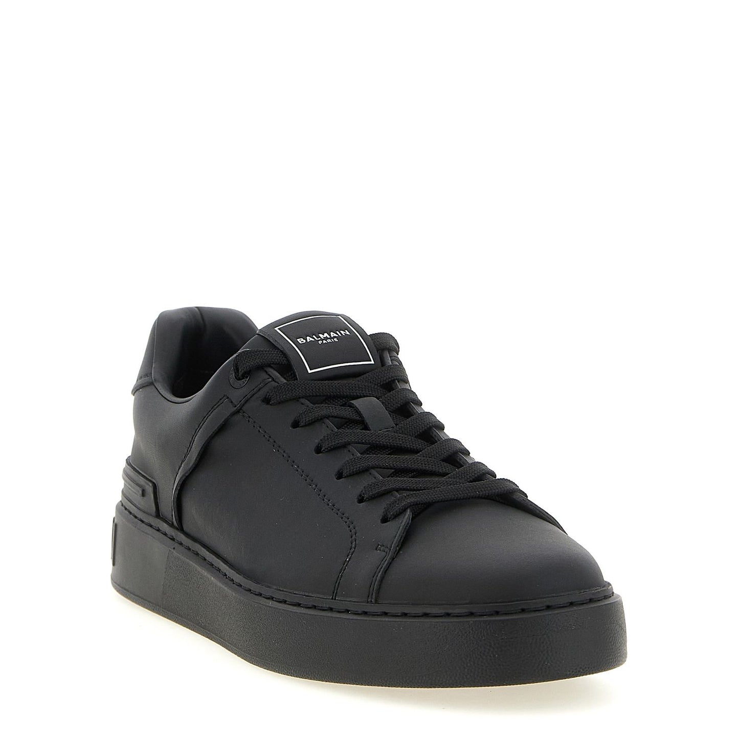 Balmain Black Calfskin Low Top Sneakers