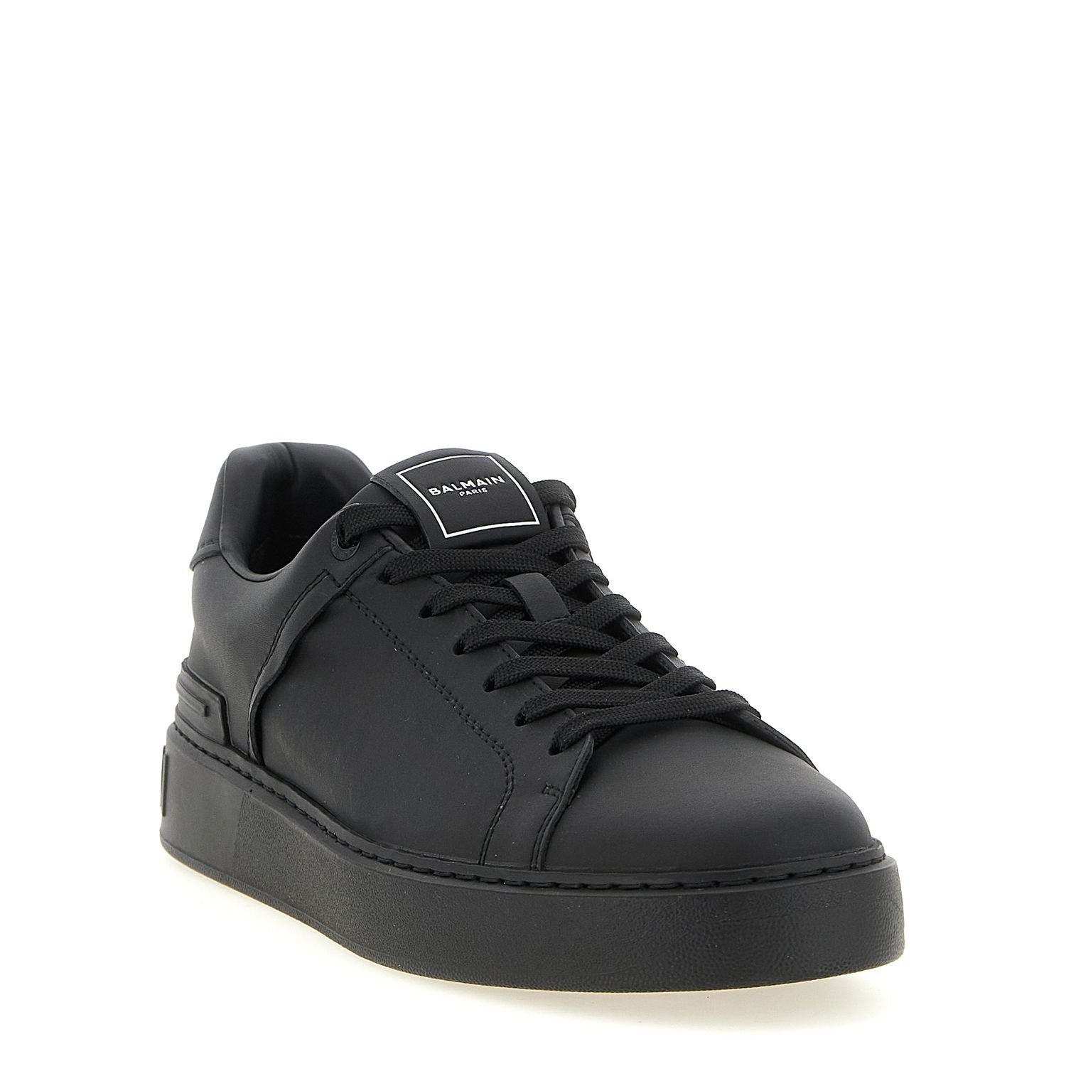 Balmain Black Calfskin Low Top Sneakers