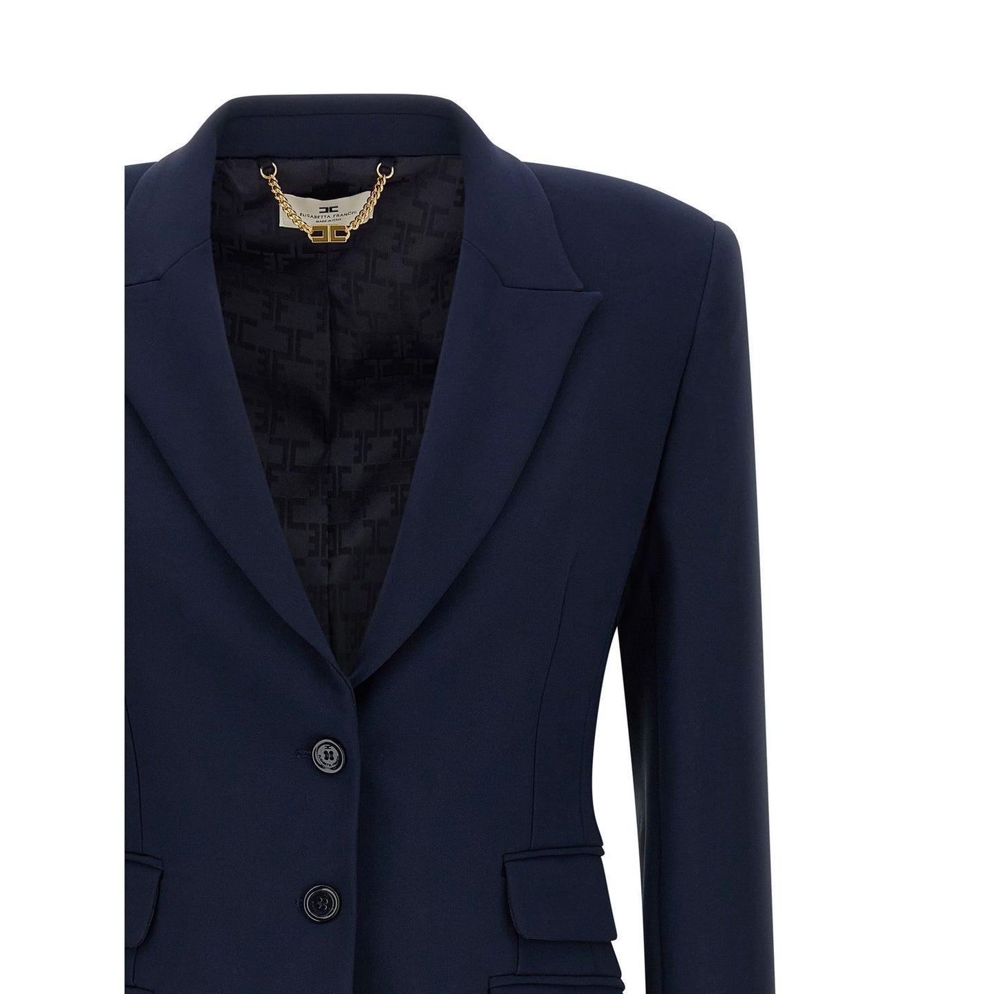 Elisabetta Franchi Blue Polyester Blazer