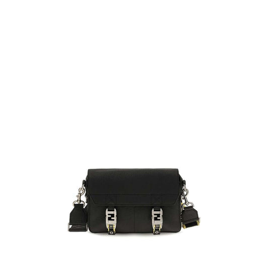 Fendi Black Calf Leather Bos Taurus Shoulder Bag