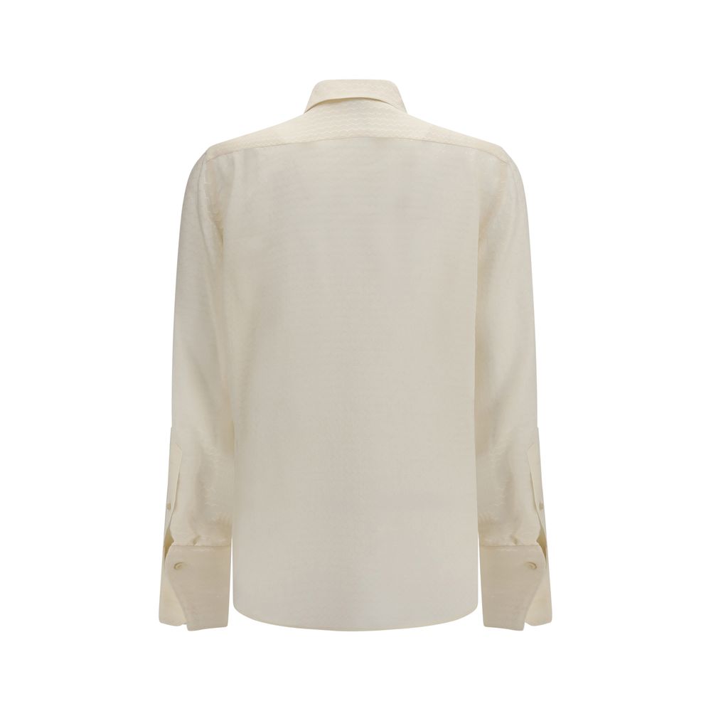 Fendi Beige Silk Pattern Shirt