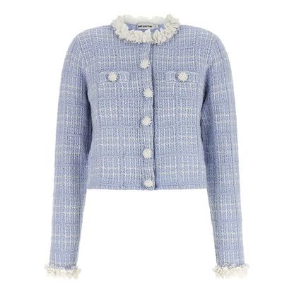 Self-Portrait Blue Cotton Full-Length Jacket
