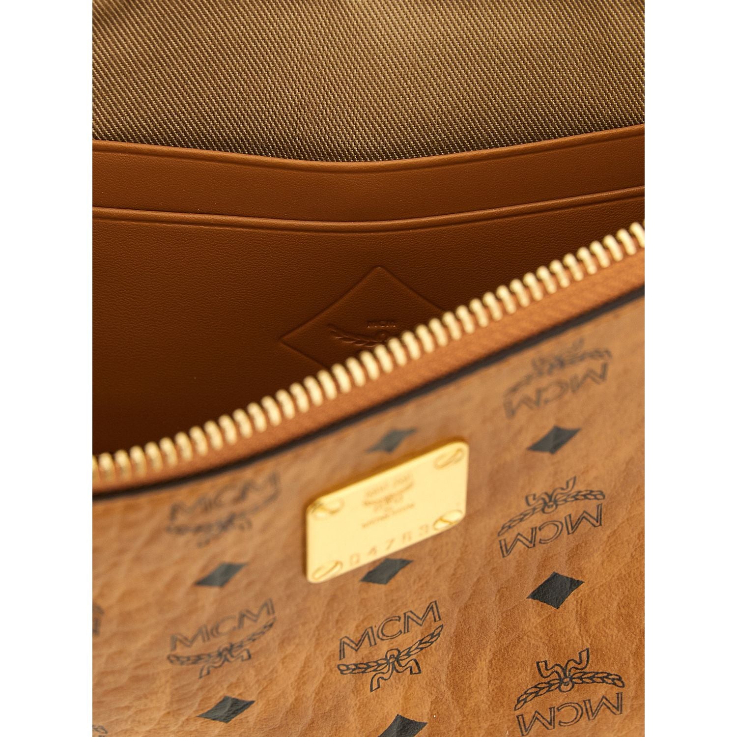 MCM Brown Polyethylene Clutch Bag