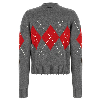 PINKO Gray Wool Cardigan