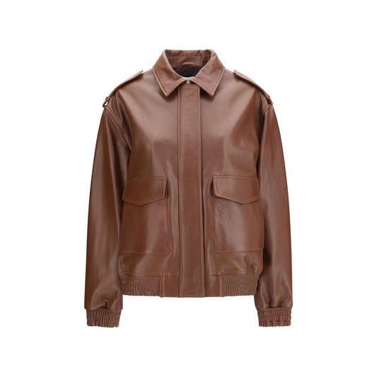 Arma Brown Lamb Ovis Aries Leather Jacket