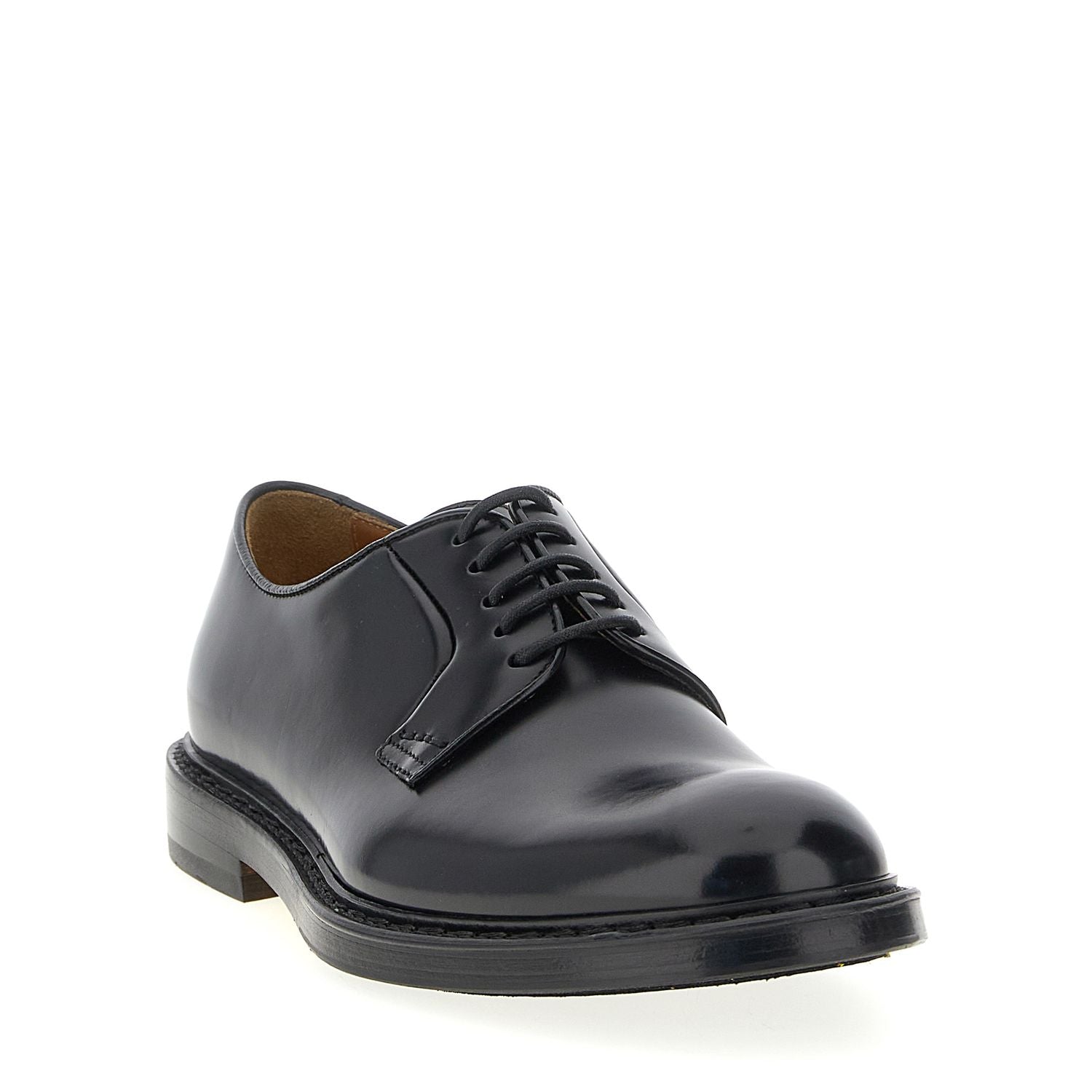 Doucal's Black Calfskin Oxfords And Derbies