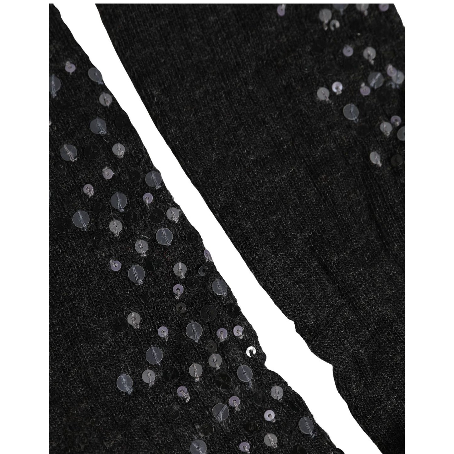 Dolce & Gabbana Dark Gray Sequined Wool Knee High Accessory Socks