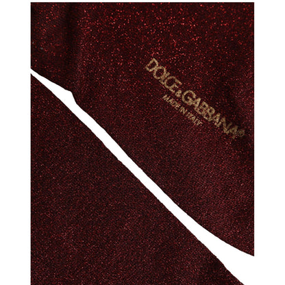 Dolce & Gabbana Burgundy Viscose Mid Calf Accessory Socks