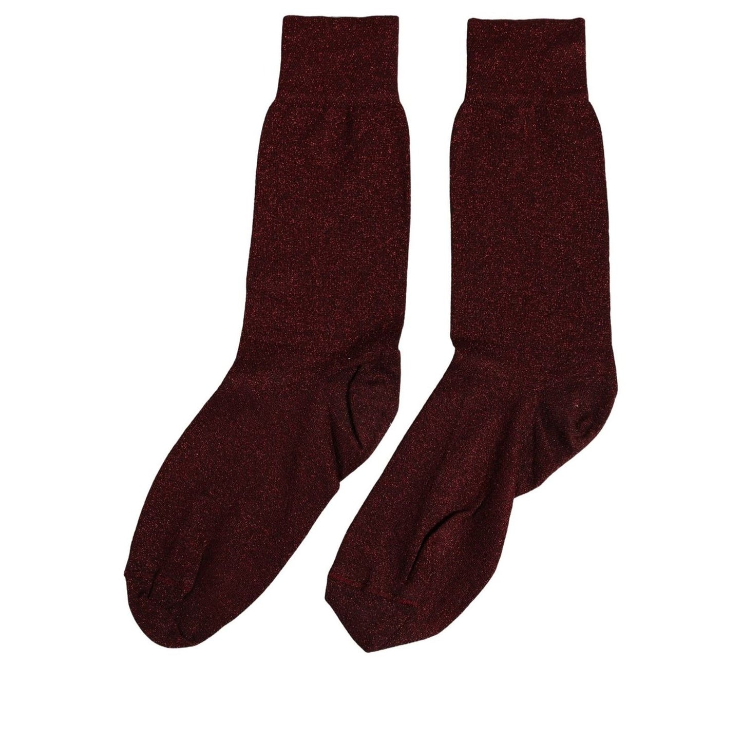 Dolce & Gabbana Burgundy Viscose Mid Calf Accessory Socks