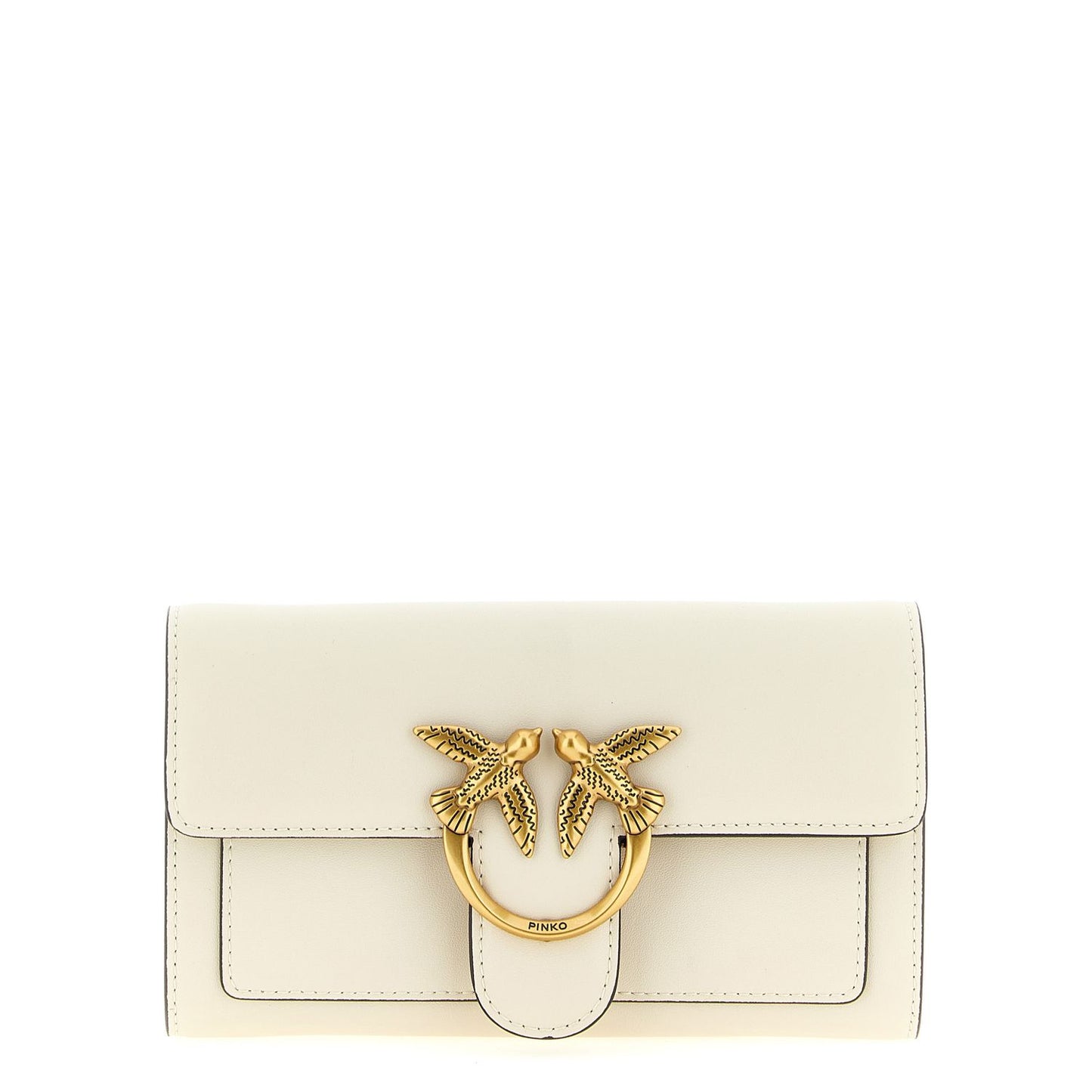 PINKO White Calfskin Cardholder