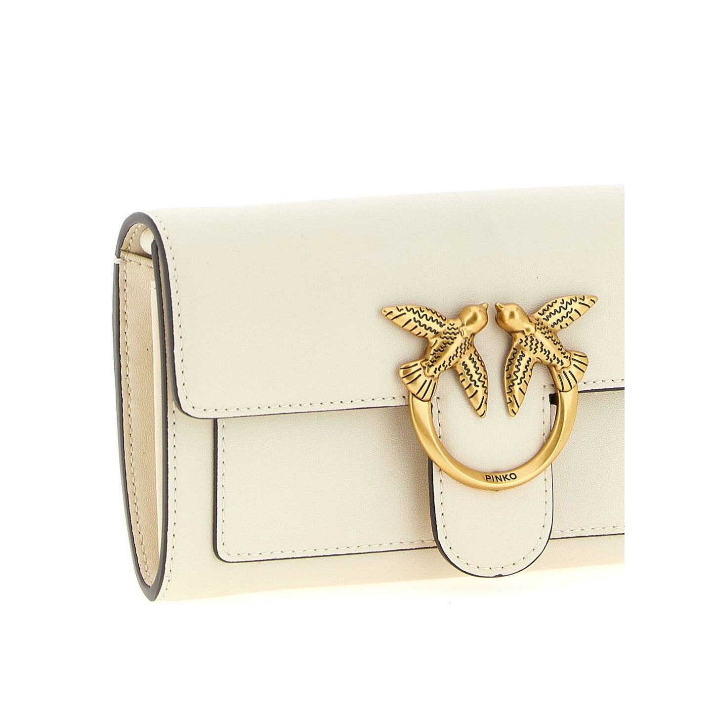 PINKO White Calfskin Cardholder