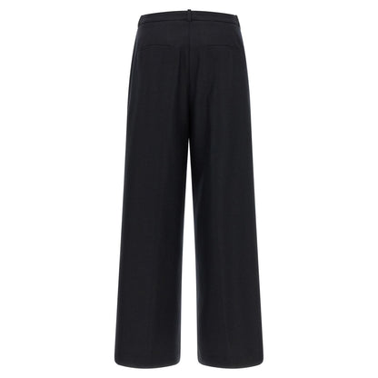 Peserico Blue Virgin Wool Casual Pants