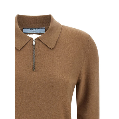 Prada Beige Cashmere Polo Shirt