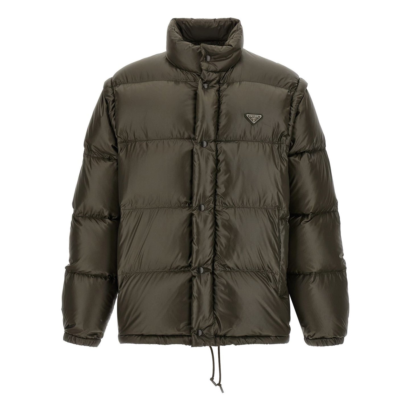 Prada Gray Recycled Polyamide Full-Length Jacket
