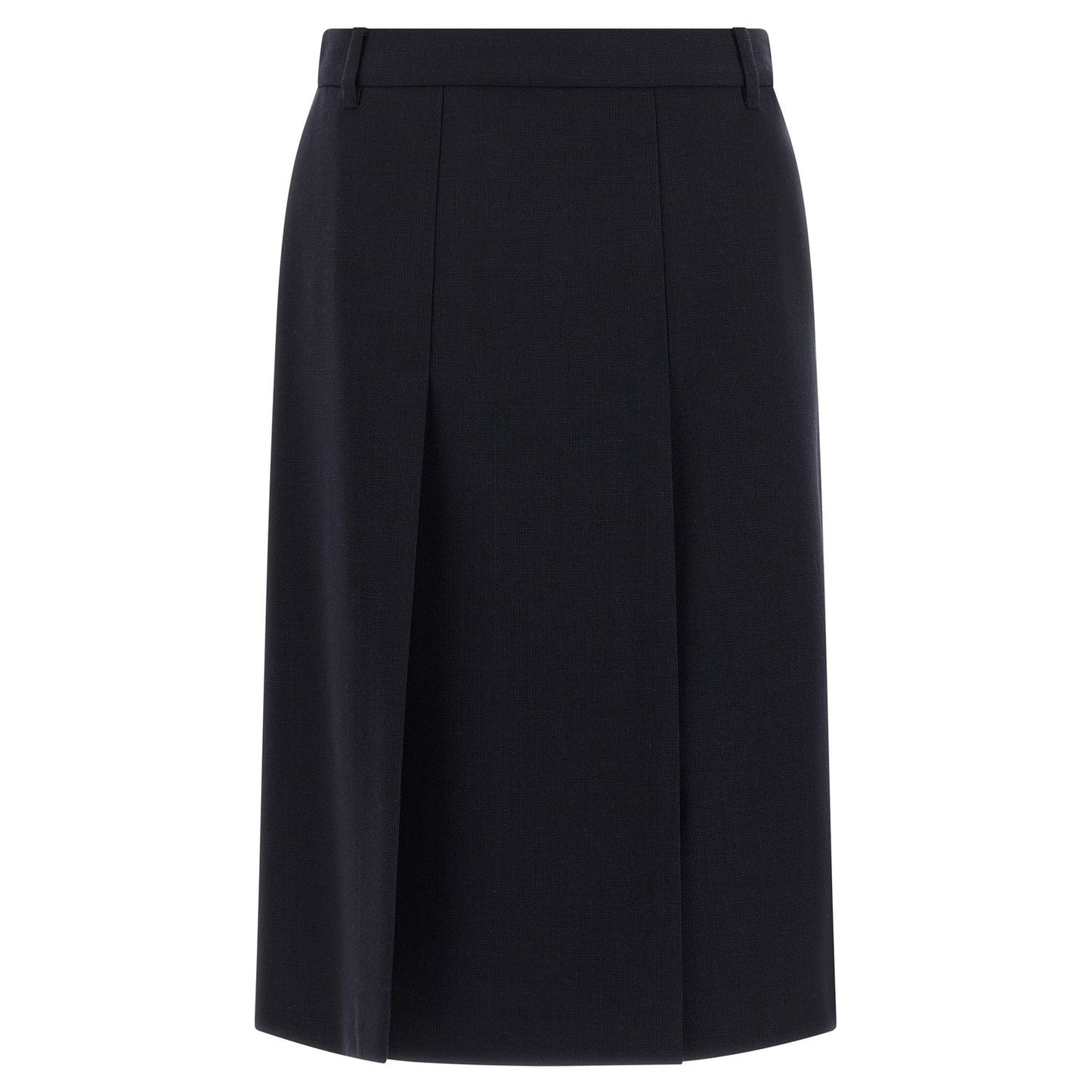 Prada Blue Virgin Wool Midi Skirt
