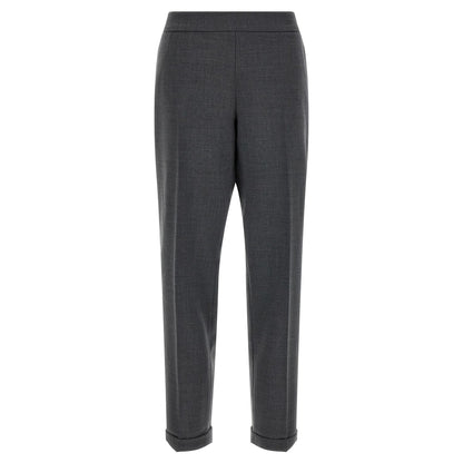 Alberto Biani Gray Polyester Cropped Pants