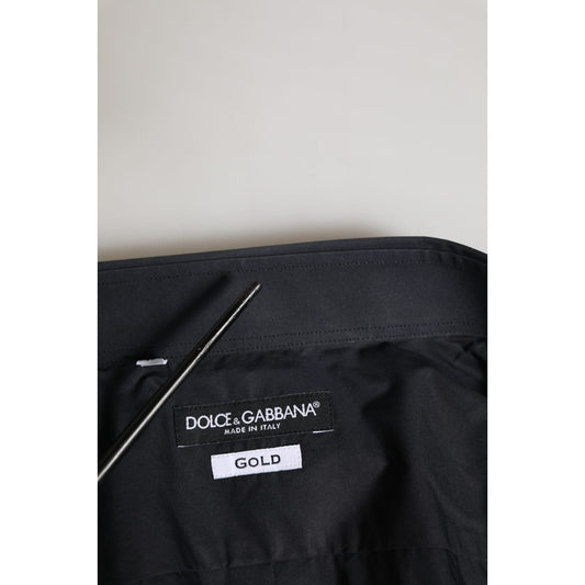 Dolce & Gabbana Black GOLD Long Sleeves Formal Dress Shirt