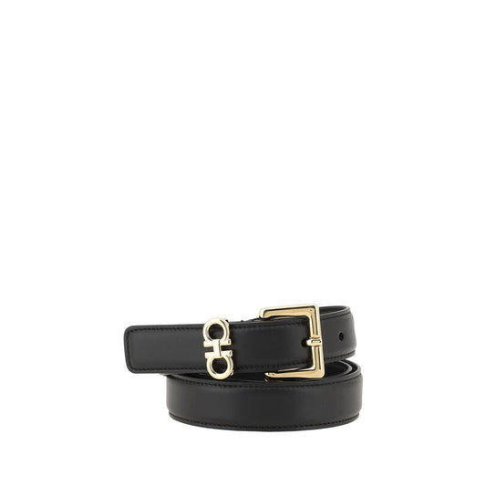 Ferragamo Black Calf Leather Bos Taurus Regular Belt