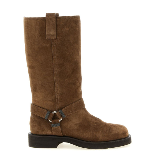 Brunello Cucinelli Brown Calfskin Over The Knee