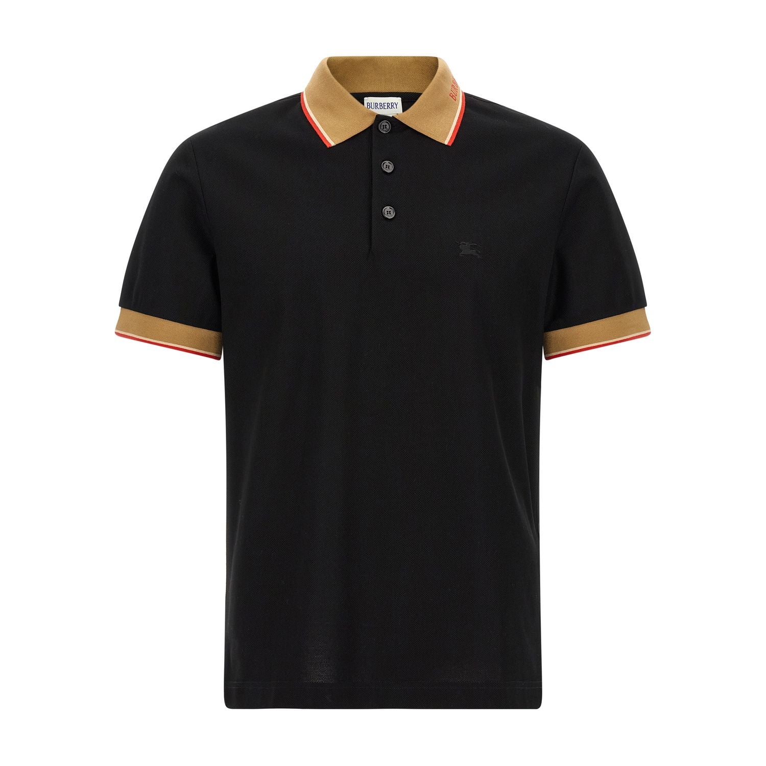 Burberry Black Cotton Polo Shirt