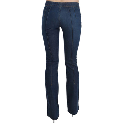 Just Cavalli Blue Low Waist Boot Cut Denim Pants Jeans