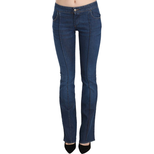 Just Cavalli Blue Low Waist Boot Cut Denim Pants Jeans