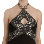 John Richmond Black Sequined Stretch Mini Shift Dress DR1675-38