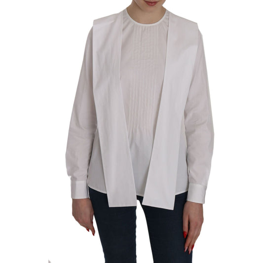 Dsquared² Elegant White Cotton Crew Neck Top Dsquared² Gray