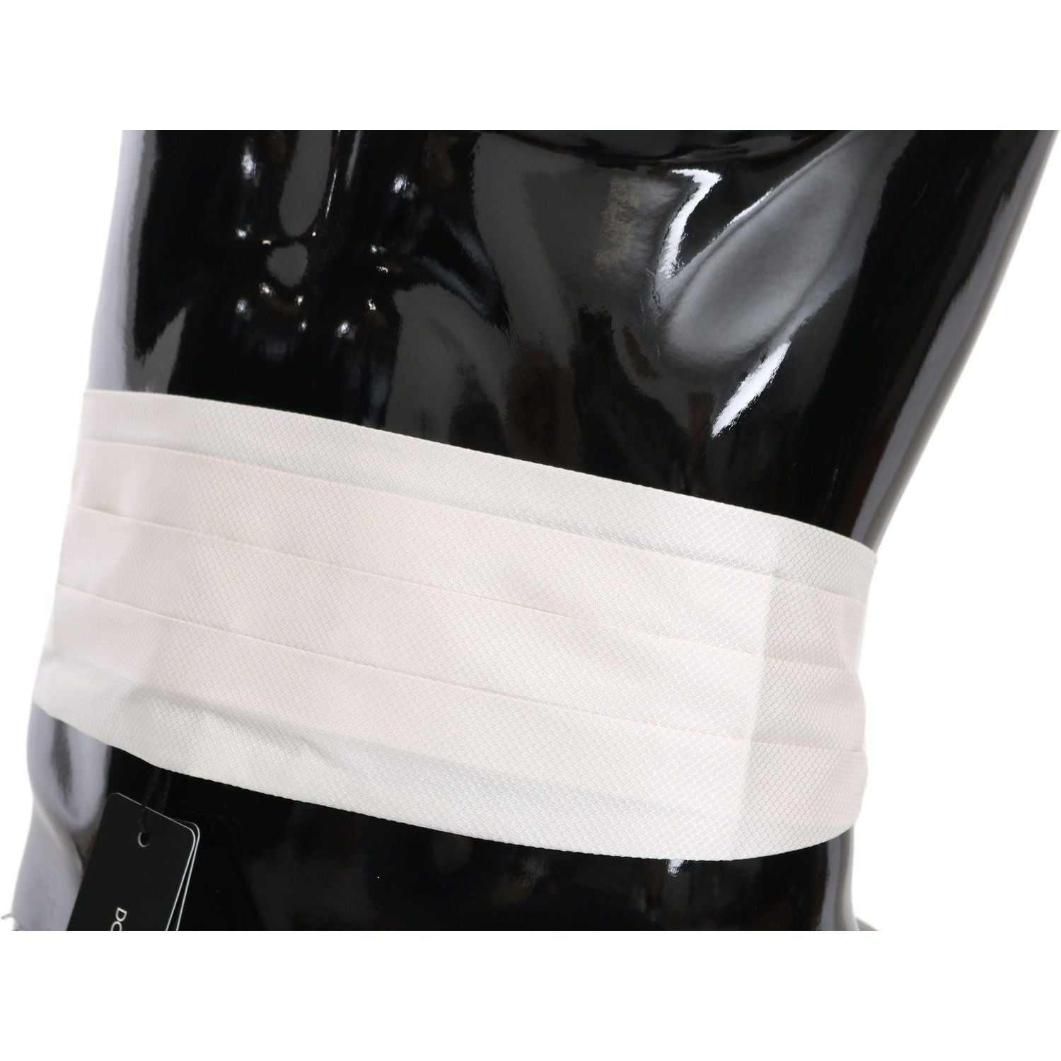 Dolce & Gabbana White Men Waist Belt 100% Silk Cummerbund