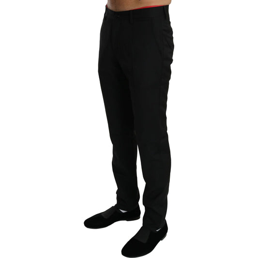 Dolce & Gabbana Elegant Black Wool Dress Pants Jeans & Pants Dolce & Gabbana Black