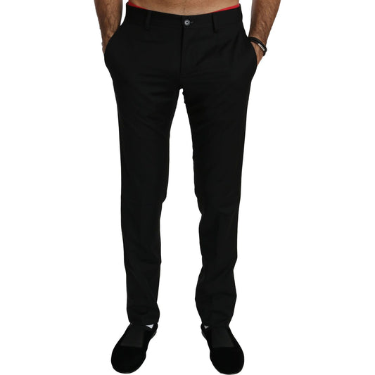 Dolce & Gabbana Elegant Black Wool Dress Pants Jeans & Pants Dolce & Gabbana Black