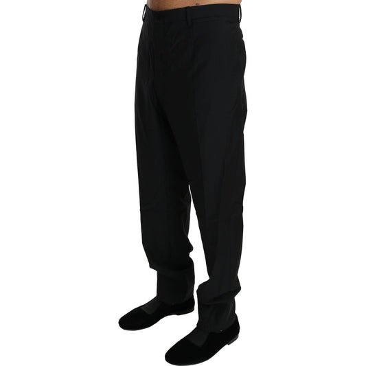 Dolce & Gabbana Elegant Black Virgin Wool Dress Pants Jeans & Pants Dolce & Gabbana Black